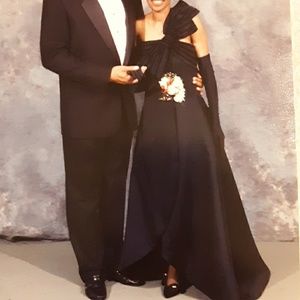 Vintage Victor Costa black ballgown prom/wedding